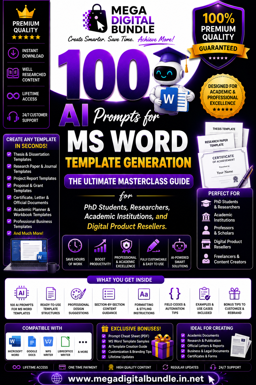 100 AI Prompts for MS Word Templates