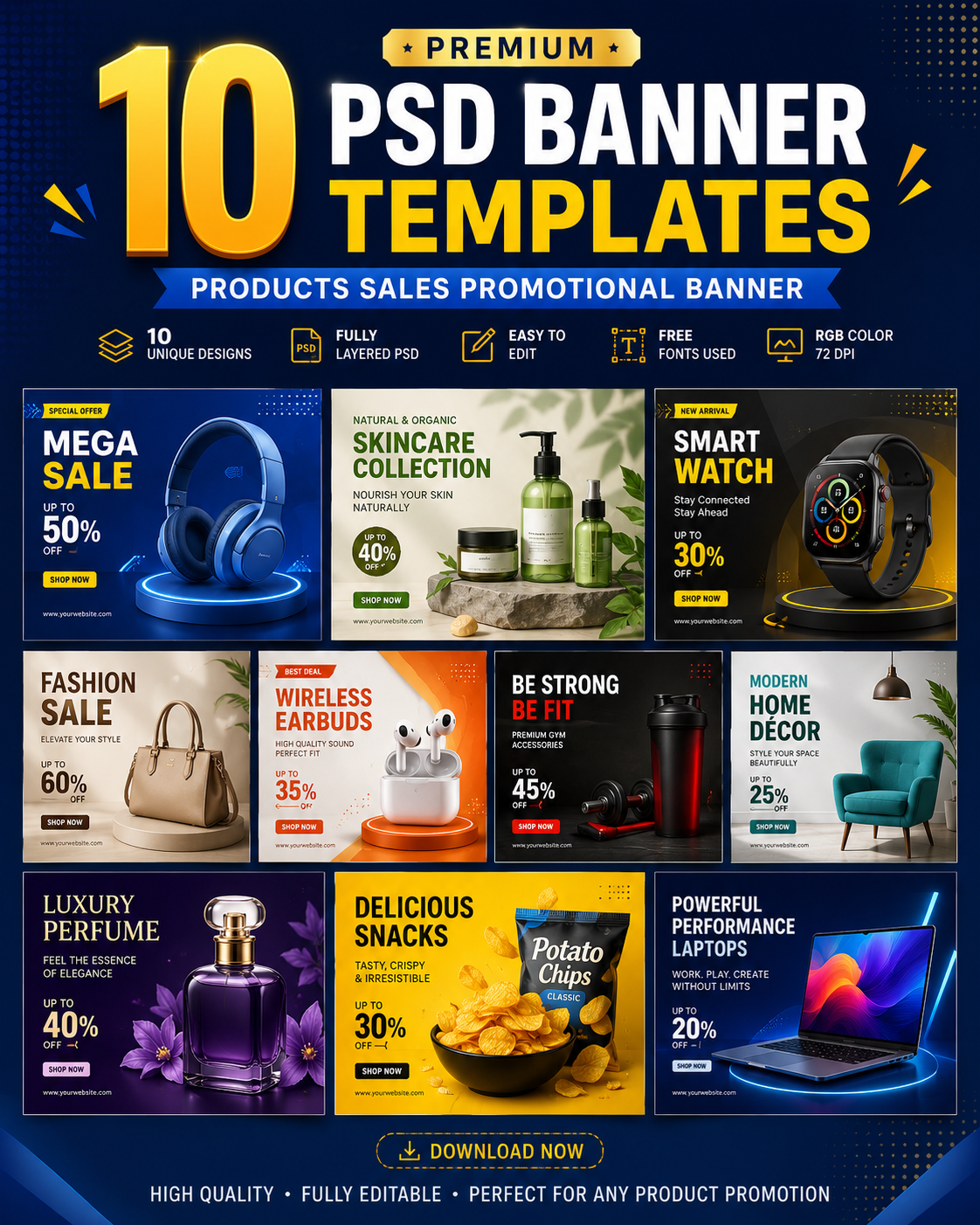 10 Premium Psd Banner Templates